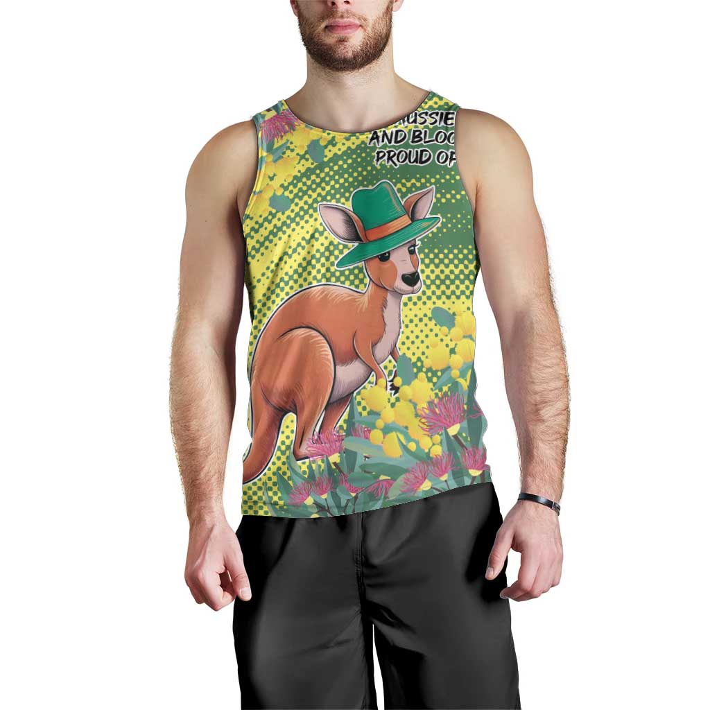 Aussie and Bloody Proud of It Men Tank Top Happy Australia Day