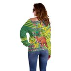 Aussie and Bloody Proud of It Off Shoulder Sweater Happy Australia Day
