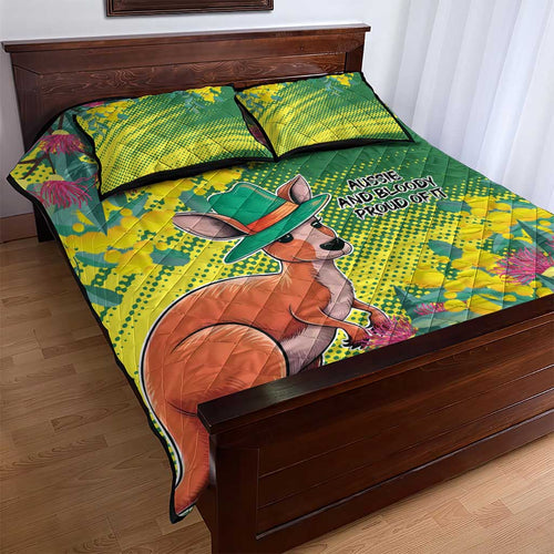 Aussie and Bloody Proud of It Quilt Bed Set Happy Australia Day