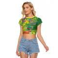 Aussie and Bloody Proud of It Raglan Cropped T Shirt Happy Australia Day