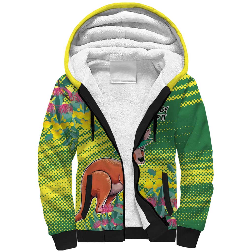 Aussie and Bloody Proud of It Sherpa Hoodie Happy Australia Day