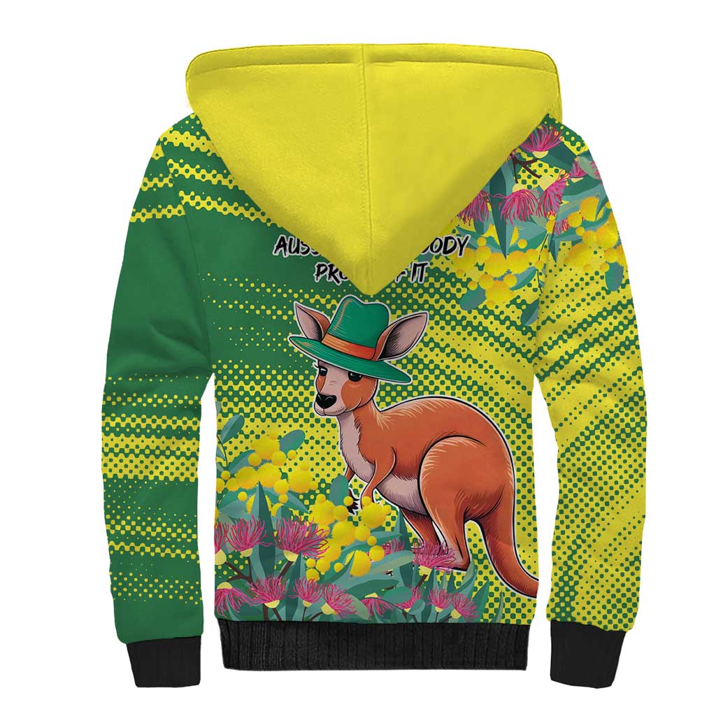 Aussie and Bloody Proud of It Sherpa Hoodie Happy Australia Day
