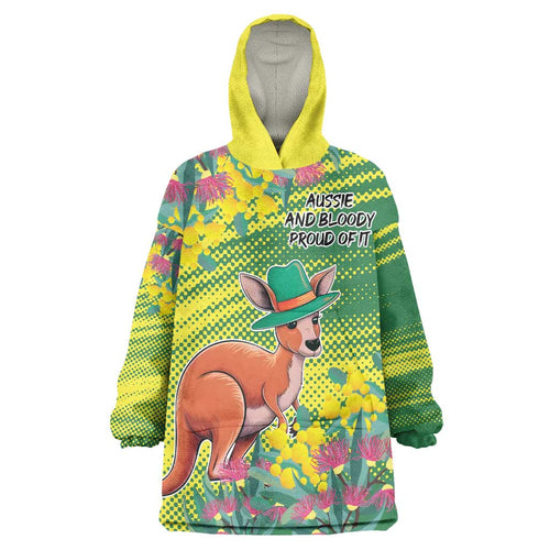 Aussie and Bloody Proud of It Wearable Blanket Hoodie Happy Australia Day