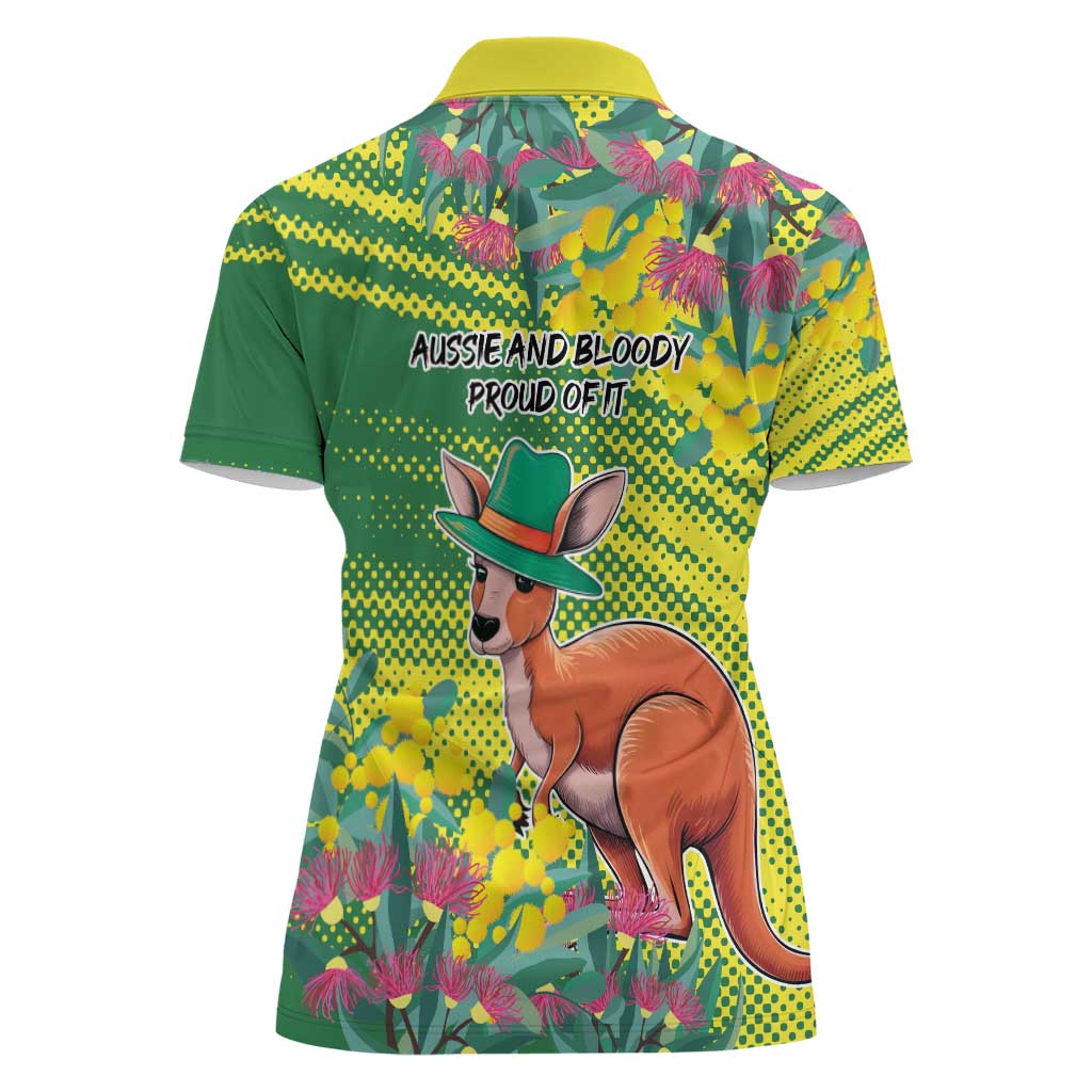 Aussie and Bloody Proud of It Women Polo Shirt Happy Australia Day
