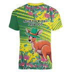 Aussie and Bloody Proud of It Women V-Neck T-Shirt Happy Australia Day