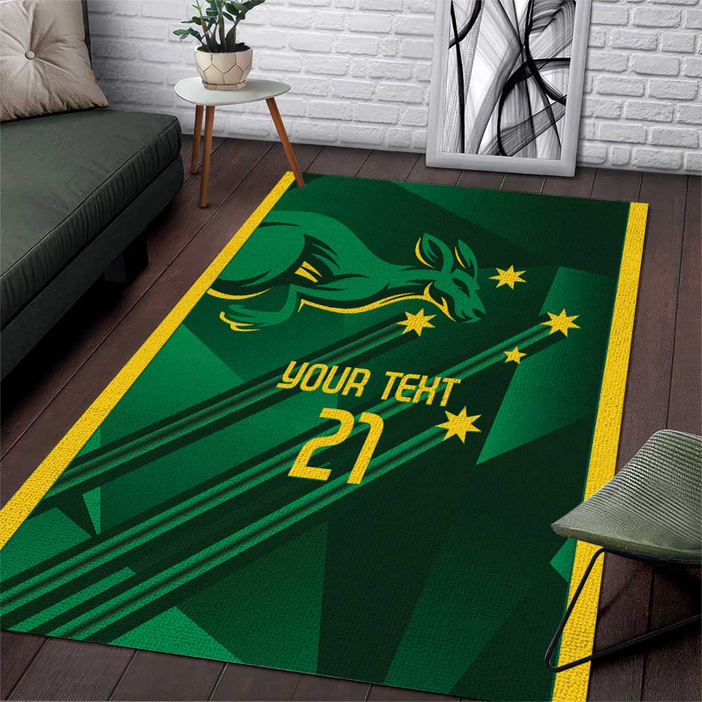 Australia Kangaroo Custom Area Rug Aussie National Color Sporty Pattern
