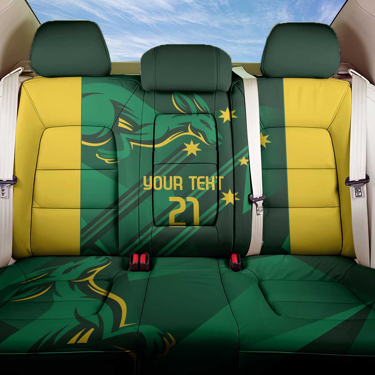 Australia Kangaroo Custom Back Car Seat Cover Aussie National Color Sporty Pattern