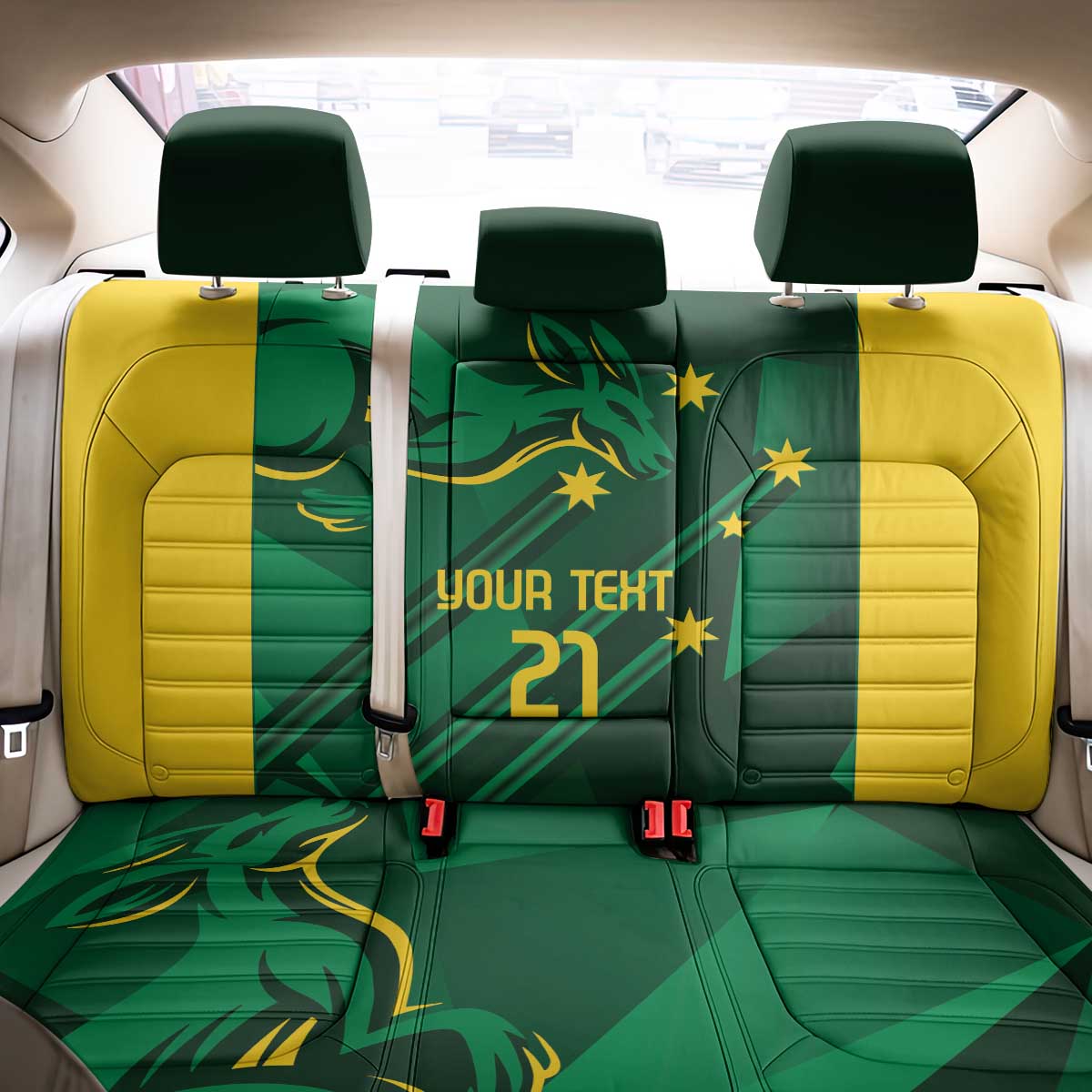 Australia Kangaroo Custom Back Car Seat Cover Aussie National Color Sporty Pattern