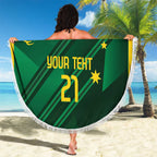 Australia Kangaroo Custom Beach Blanket Aussie National Color Sporty Pattern