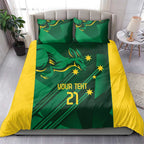 Australia Kangaroo Custom Bedding Set Aussie National Color Sporty Pattern