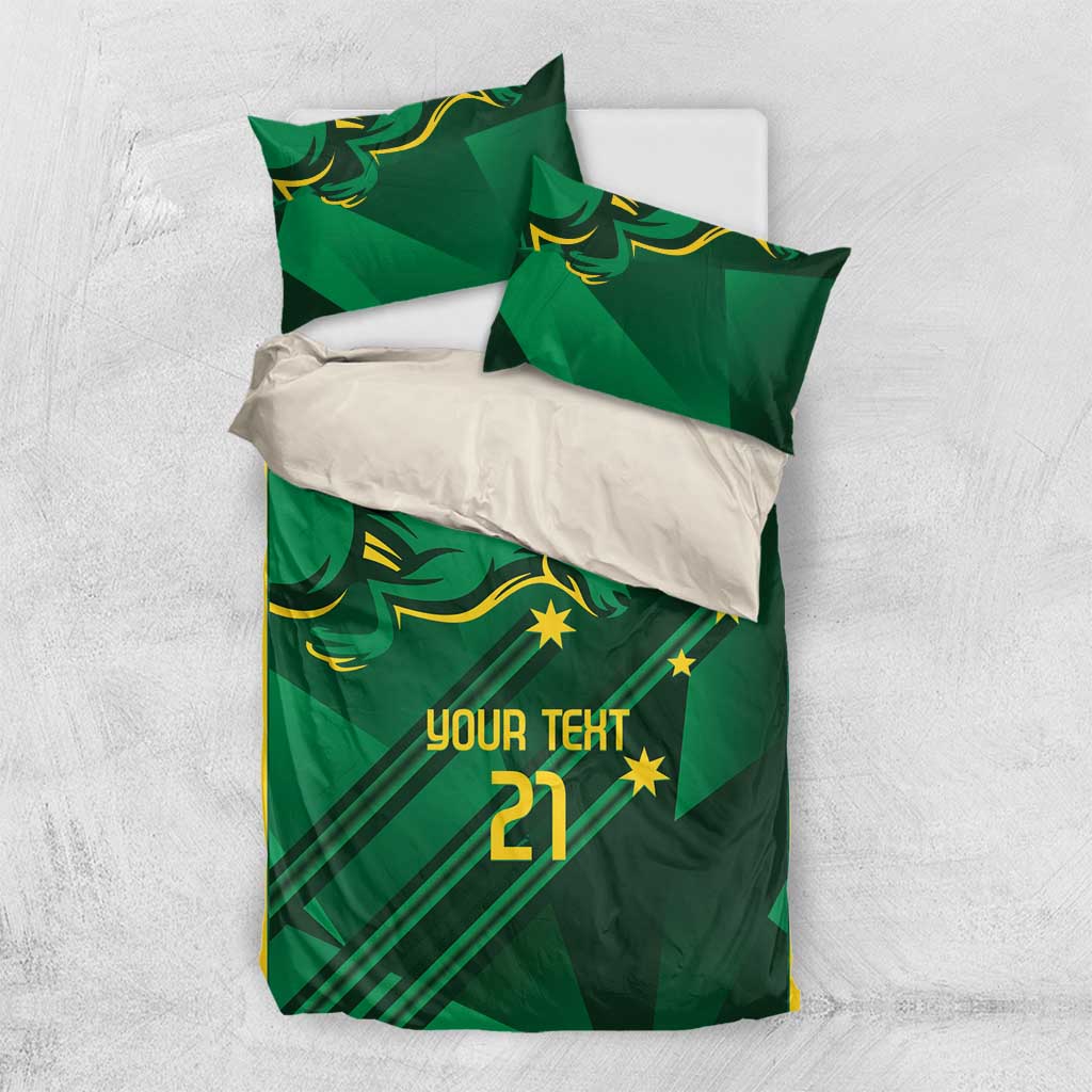 Australia Kangaroo Custom Bedding Set Aussie National Color Sporty Pattern