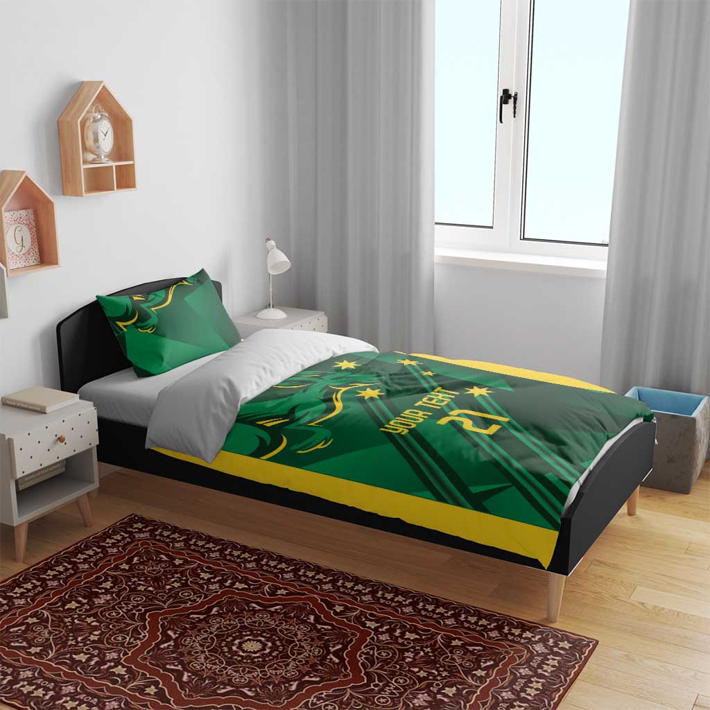 Australia Kangaroo Custom Bedding Set Aussie National Color Sporty Pattern