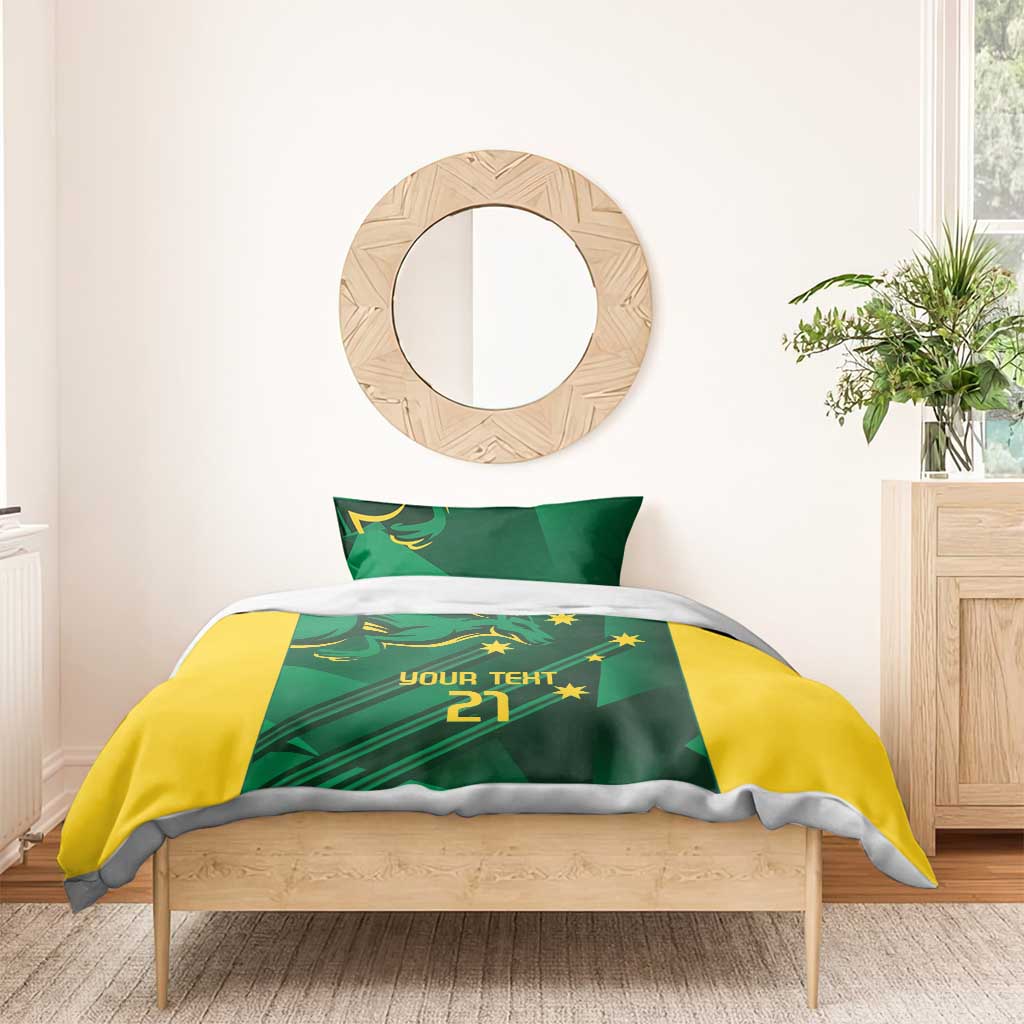 Australia Kangaroo Custom Bedding Set Aussie National Color Sporty Pattern