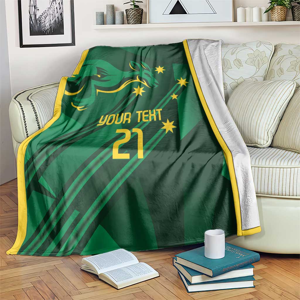 Australia Kangaroo Custom Blanket Aussie National Color Sporty Pattern
