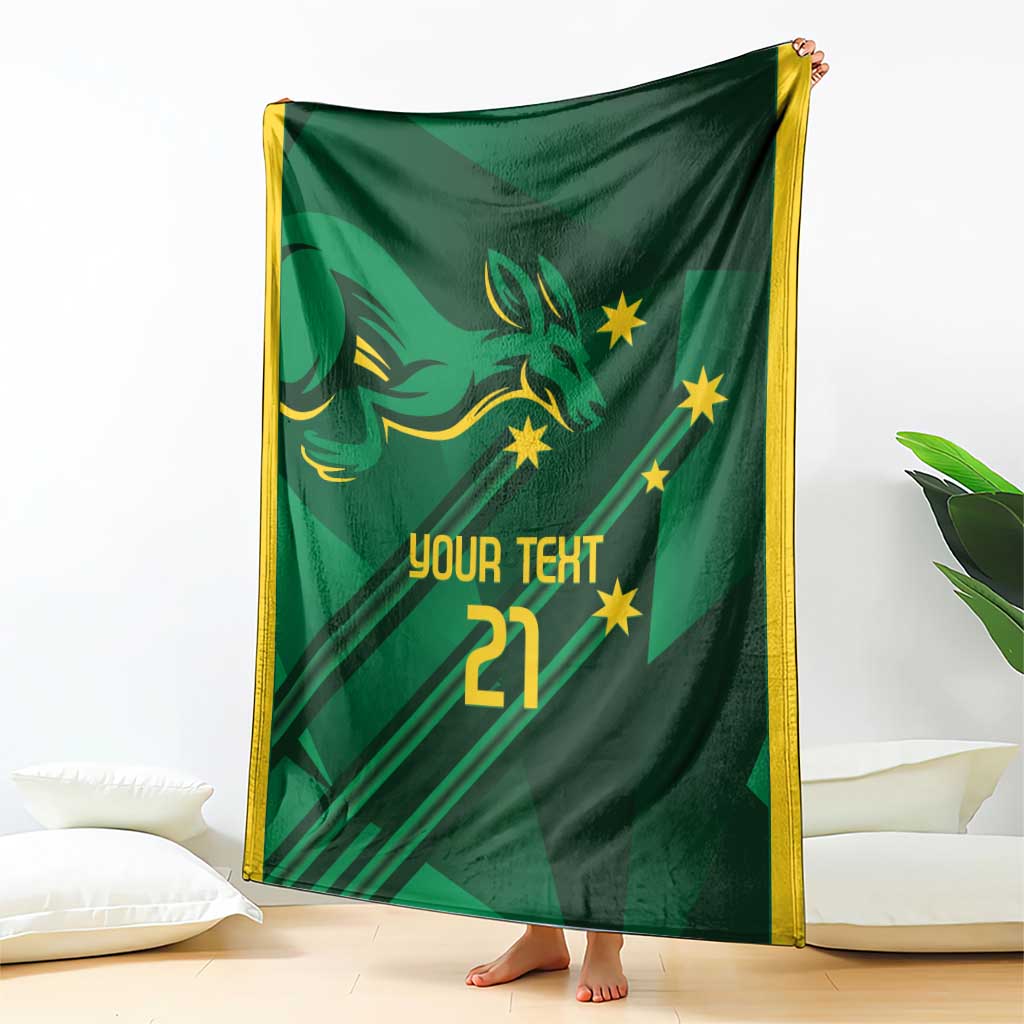 Australia Kangaroo Custom Blanket Aussie National Color Sporty Pattern