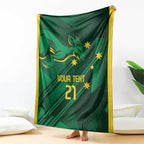 Australia Kangaroo Custom Blanket Aussie National Color Sporty Pattern