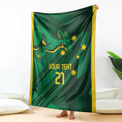 Australia Kangaroo Custom Blanket Aussie National Color Sporty Pattern