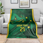 Australia Kangaroo Custom Blanket Aussie National Color Sporty Pattern