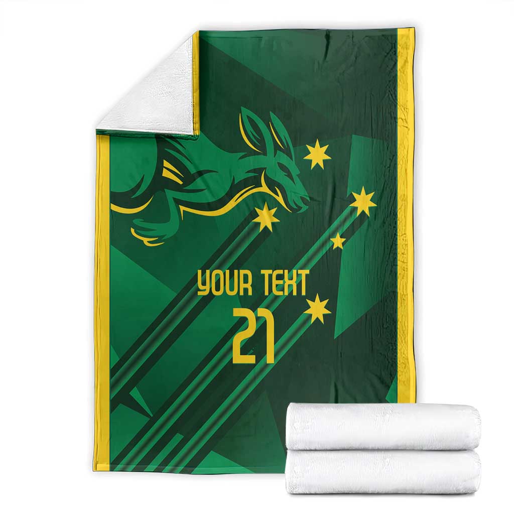 Australia Kangaroo Custom Blanket Aussie National Color Sporty Pattern