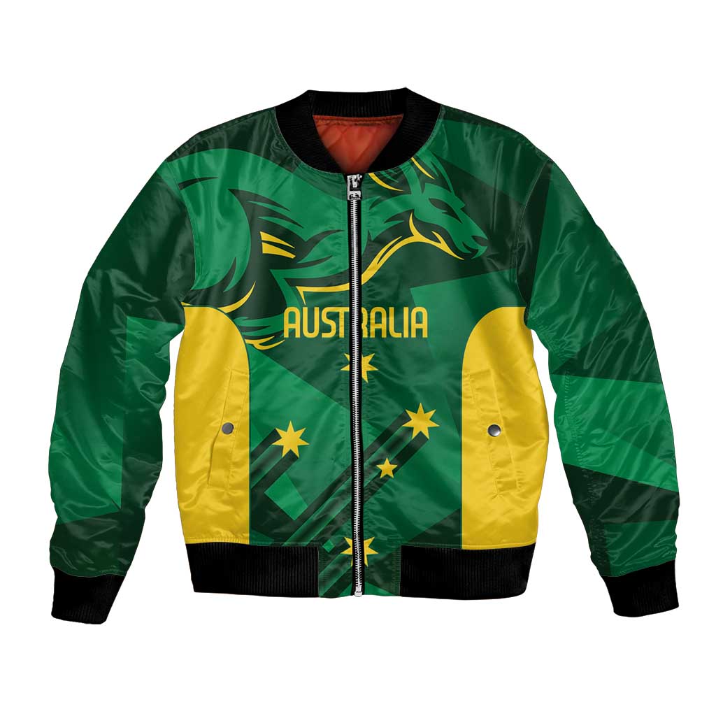 Australia Kangaroo Custom Bomber Jacket Aussie National Color Sporty Pattern