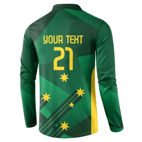 Australia Kangaroo Custom Button Sweatshirt Aussie National Color Sporty Pattern