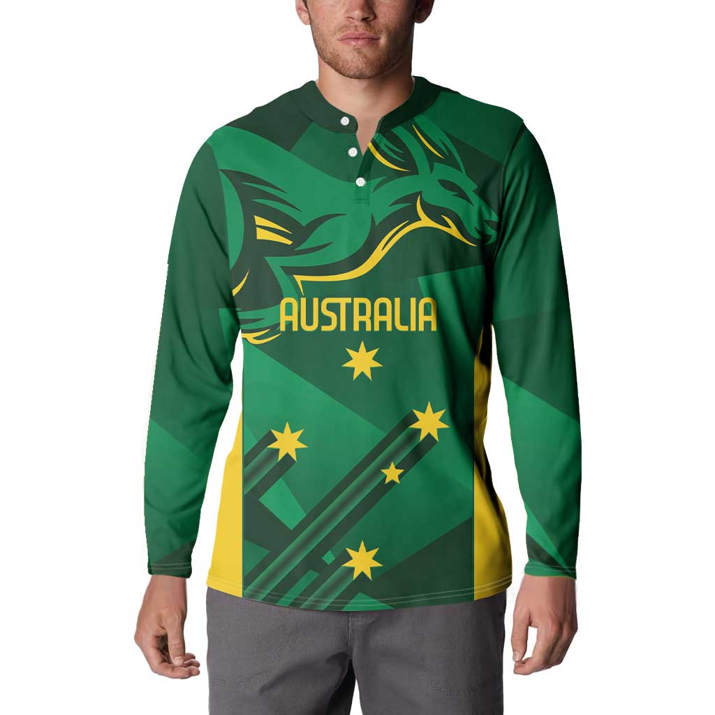 Australia Kangaroo Custom Button Sweatshirt Aussie National Color Sporty Pattern