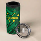 Australia Kangaroo Custom 4 in 1 Can Cooler Tumbler Aussie National Color Sporty Pattern