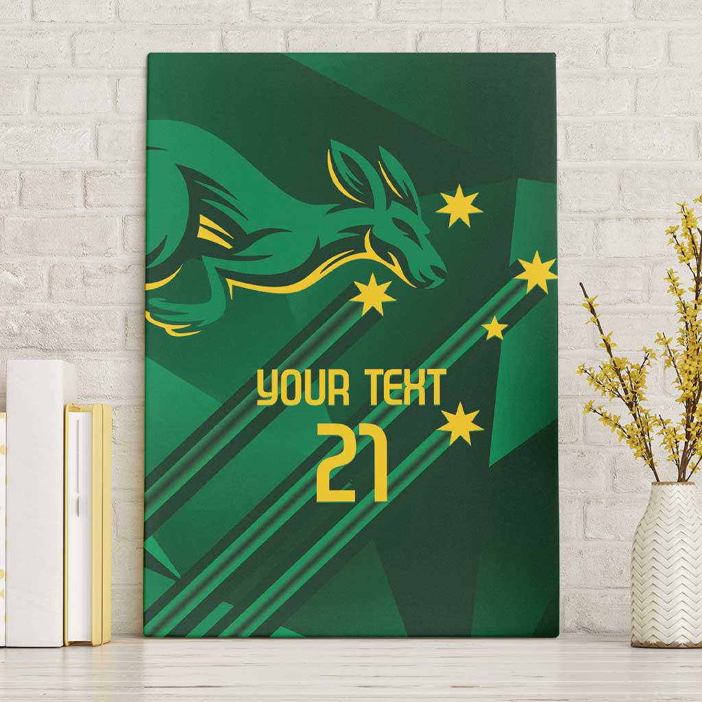 Australia Kangaroo Custom Canvas Wall Art Aussie National Color Sporty Pattern