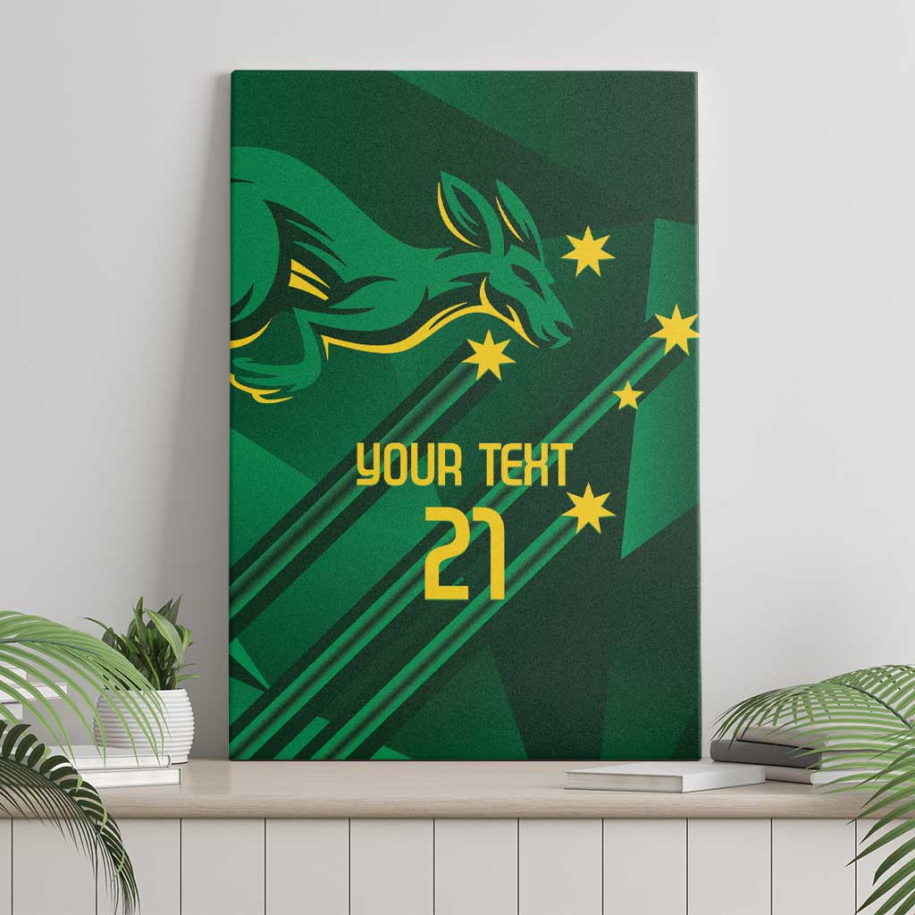 Australia Kangaroo Custom Canvas Wall Art Aussie National Color Sporty Pattern