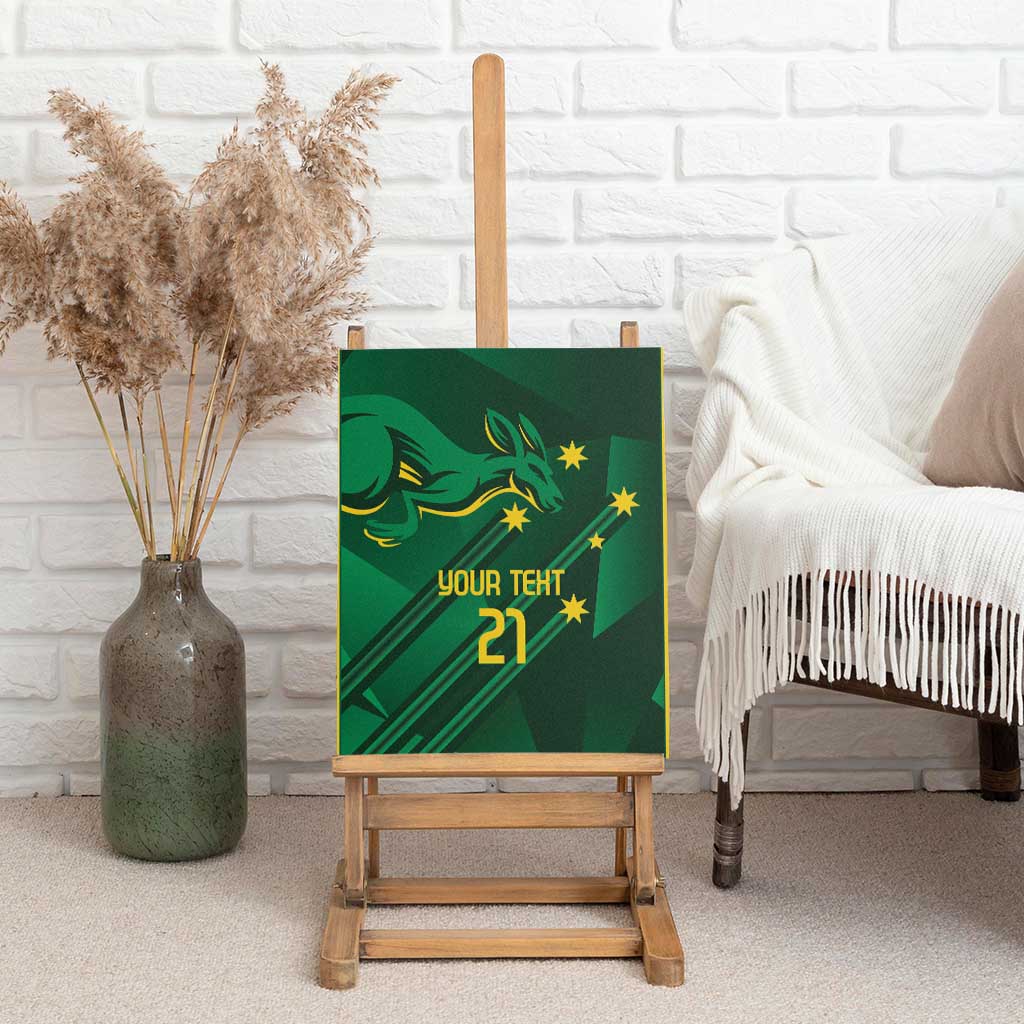 Australia Kangaroo Custom Canvas Wall Art Aussie National Color Sporty Pattern