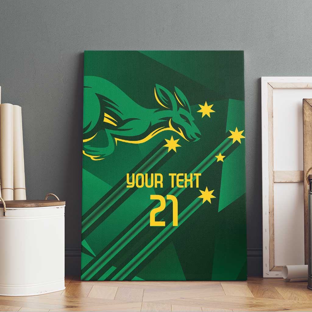 Australia Kangaroo Custom Canvas Wall Art Aussie National Color Sporty Pattern