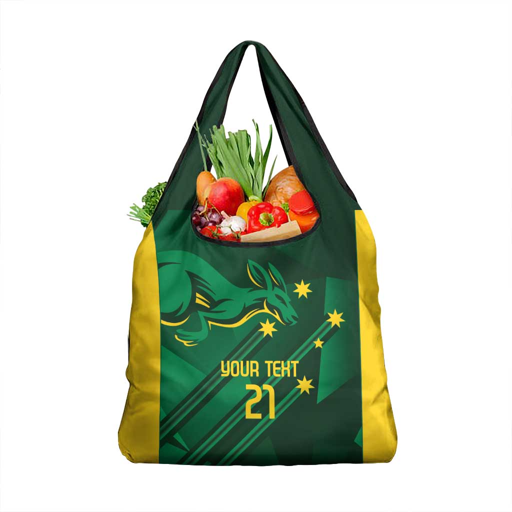 Australia Kangaroo Custom Grocery Bag Aussie National Color Sporty Pattern