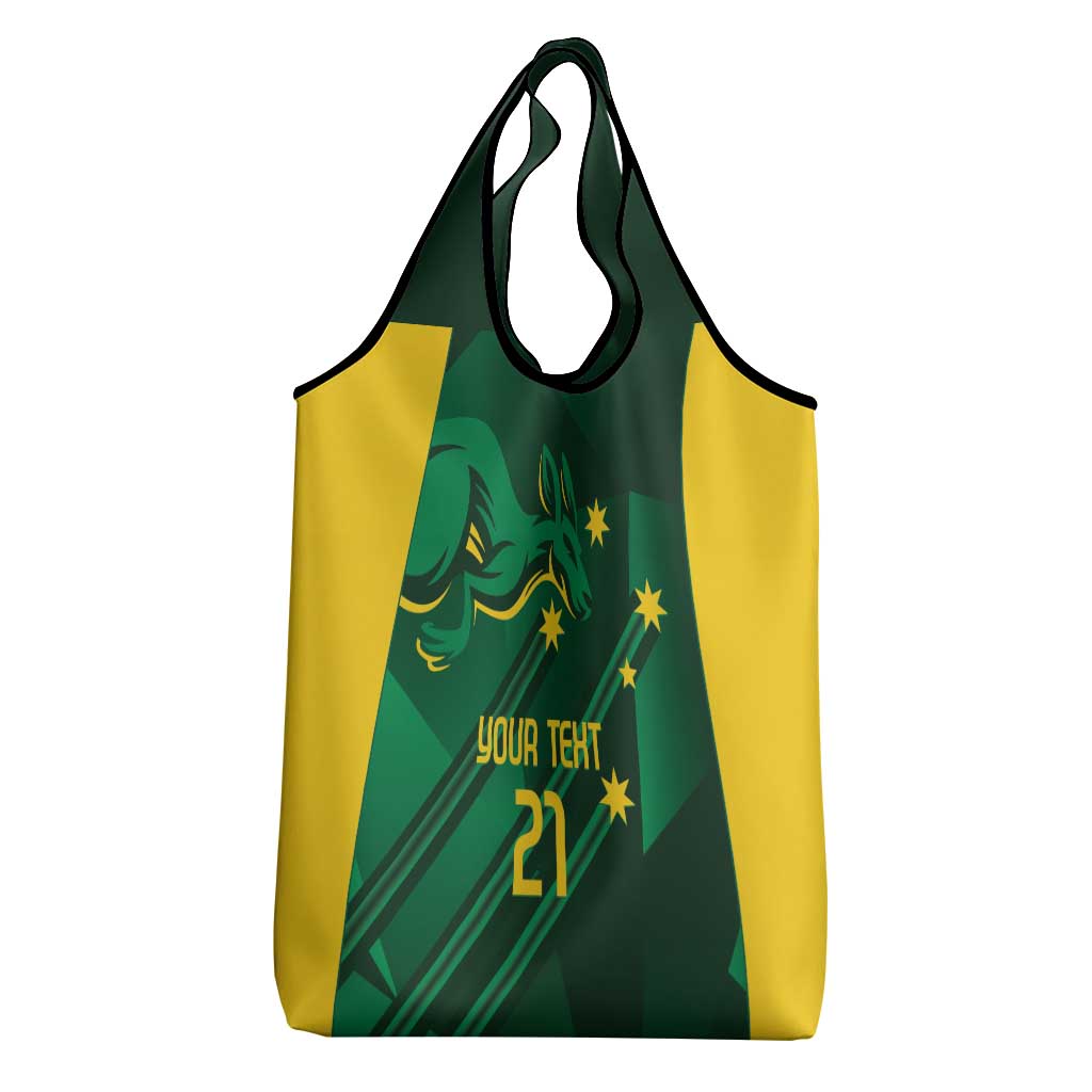 Australia Kangaroo Custom Grocery Bag Aussie National Color Sporty Pattern