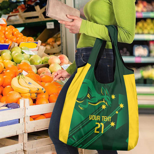 Australia Kangaroo Custom Grocery Bag Aussie National Color Sporty Pattern