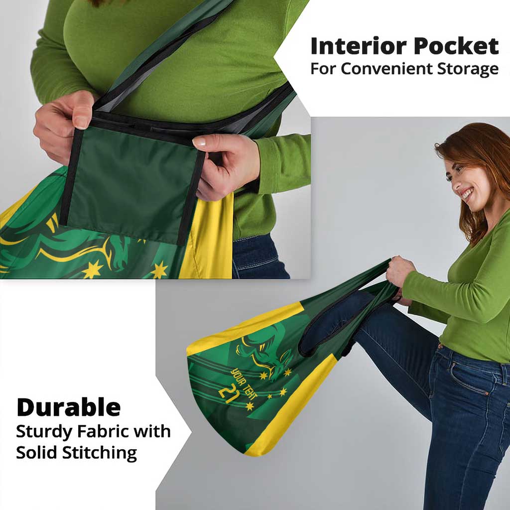 Australia Kangaroo Custom Grocery Bag Aussie National Color Sporty Pattern