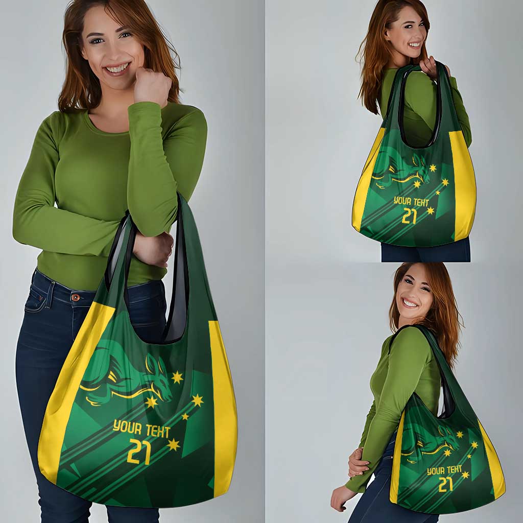 Australia Kangaroo Custom Grocery Bag Aussie National Color Sporty Pattern