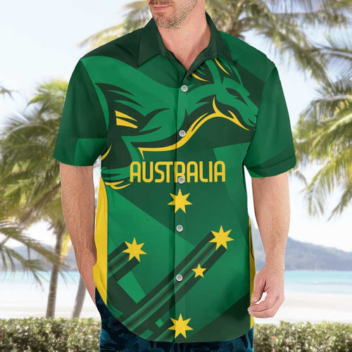 Australia Kangaroo Custom Hawaiian Shirt Aussie National Color Sporty Pattern