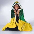 Australia Kangaroo Custom Hooded Blanket Aussie National Color Sporty Pattern