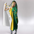 Australia Kangaroo Custom Hooded Blanket Aussie National Color Sporty Pattern