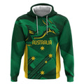Australia Kangaroo Custom Hoodie Aussie National Color Sporty Pattern