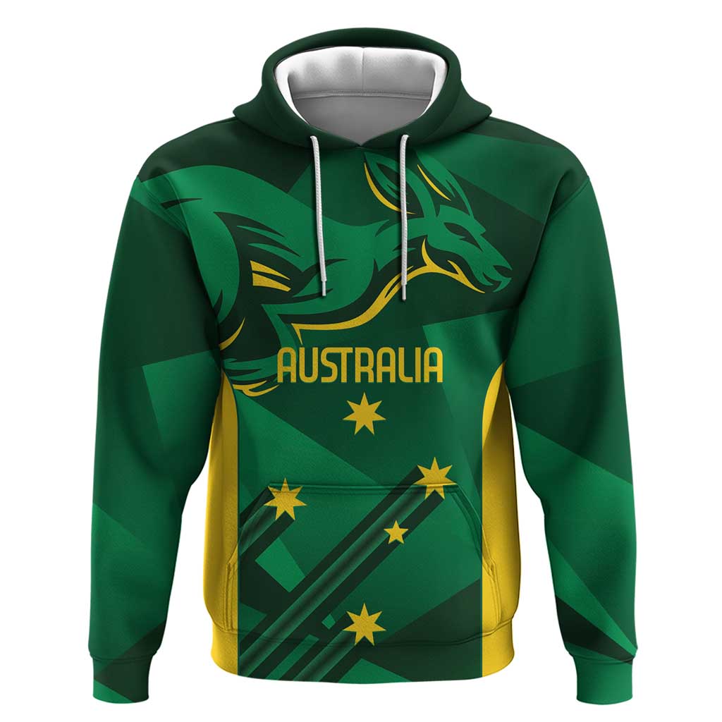 Australia Kangaroo Custom Hoodie Aussie National Color Sporty Pattern