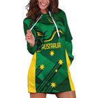 Australia Kangaroo Custom Hoodie Dress Aussie National Color Sporty Pattern