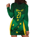 Australia Kangaroo Custom Hoodie Dress Aussie National Color Sporty Pattern