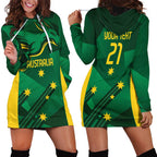 Australia Kangaroo Custom Hoodie Dress Aussie National Color Sporty Pattern