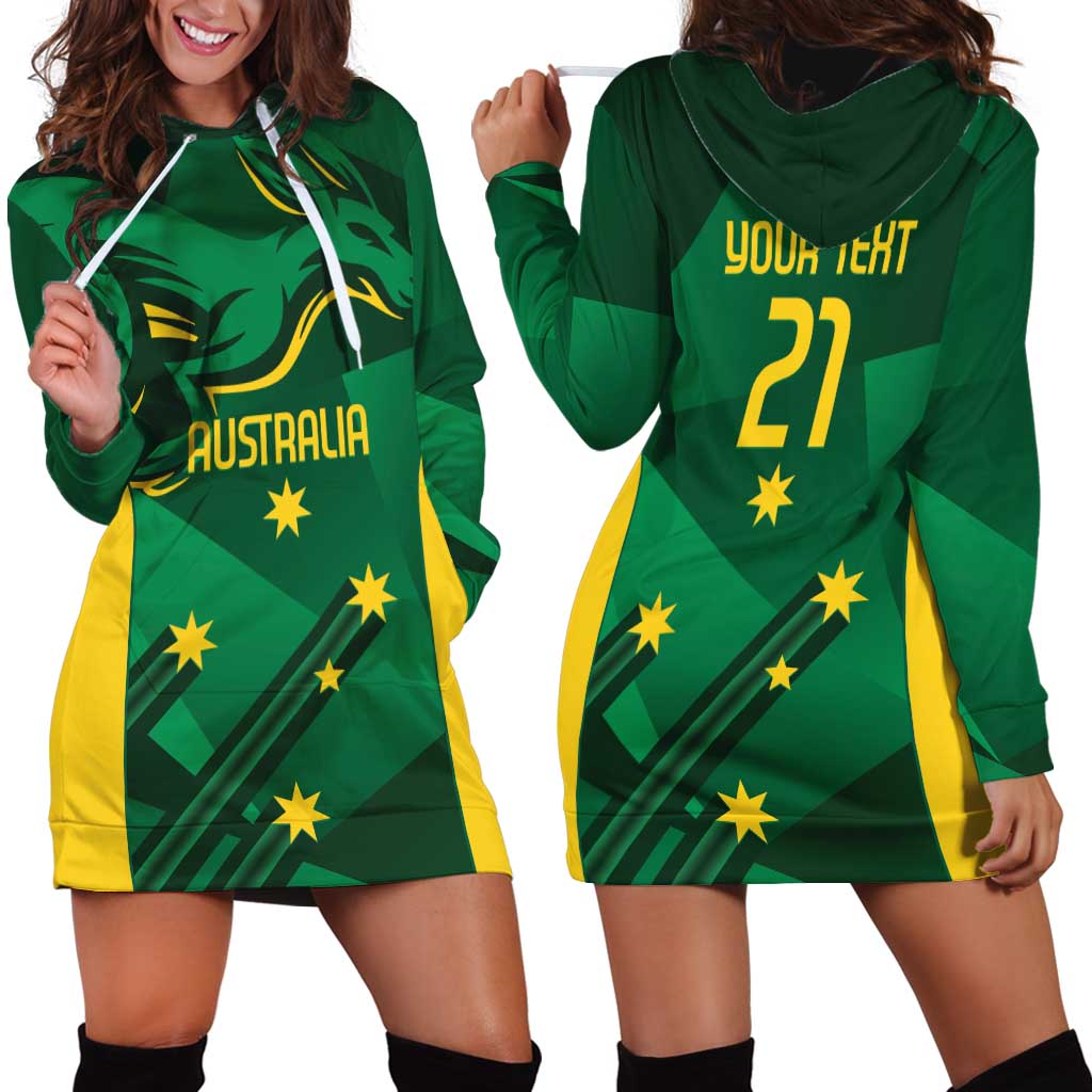Australia Kangaroo Custom Hoodie Dress Aussie National Color Sporty Pattern