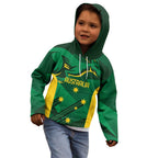 Australia Kangaroo Custom Kid Hoodie Aussie National Color Sporty Pattern