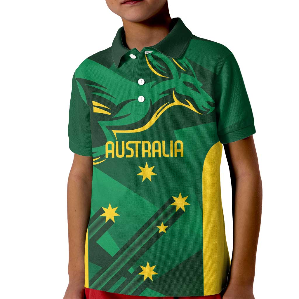 Australia Kangaroo Custom Kid Polo Shirt Aussie National Color Sporty Pattern