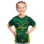 Australia Kangaroo Custom Kid T Shirt Aussie National Color Sporty Pattern