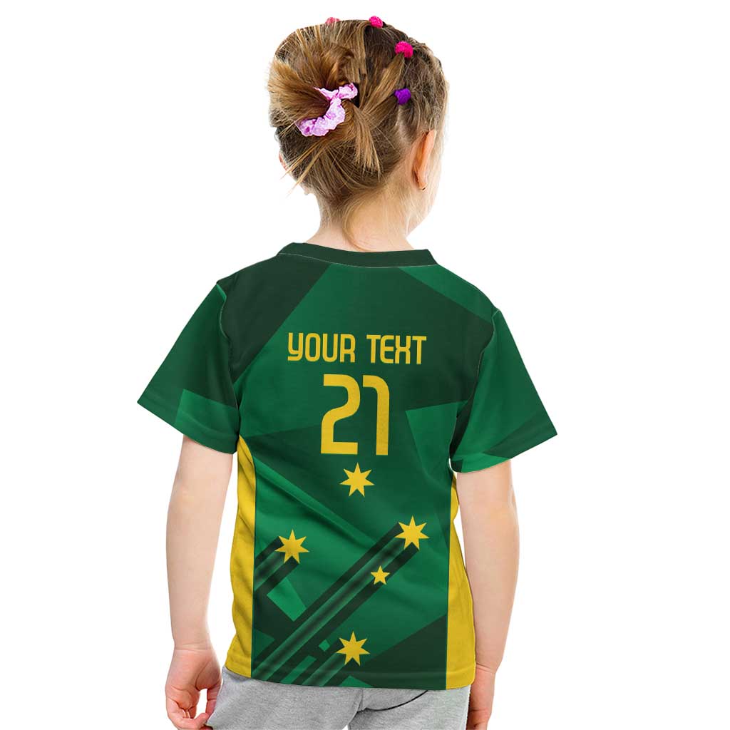 Australia Kangaroo Custom Kid T Shirt Aussie National Color Sporty Pattern