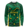 Australia Kangaroo Custom Long Sleeve Shirt Aussie National Color Sporty Pattern